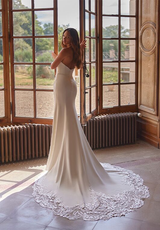 Moonlight Couture H1640 Mermaid and Trumpet Wedding Dress - 2