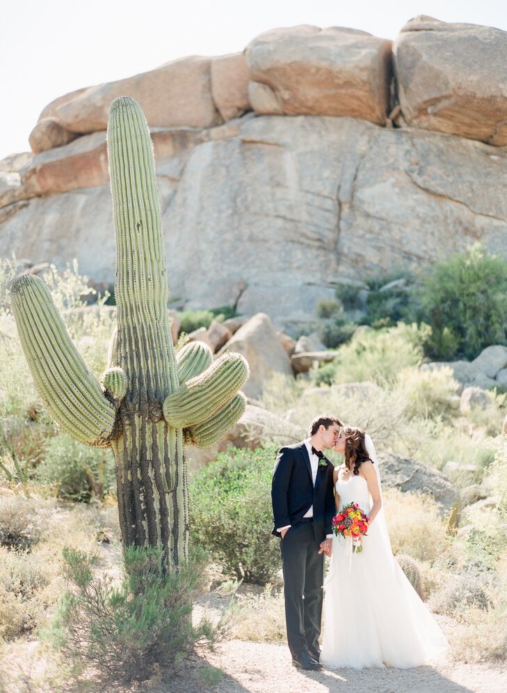 "Never say never," Kelsey says. "I swore I would never wear a strapless wedding dress. And guess what? I did. I chose a strapless dress that had little pearls around the bodice and a pearl belt. I love tulle and I got a lot of it."