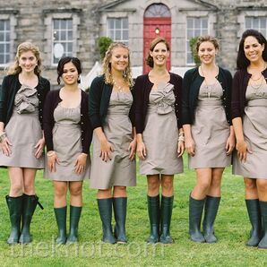 Bridesmaid Dresses with Rain Boots