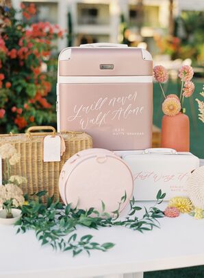 Calligraphed Luggage for Wedding Decor