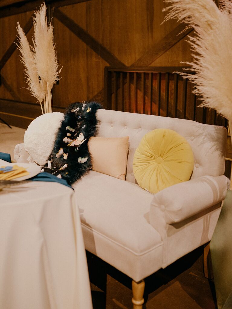 Lounge Seating With Butterfly Throw Blanket