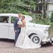 Tricia and David rented a vintage Rolls-Royce to take them from the church to the reception in style.