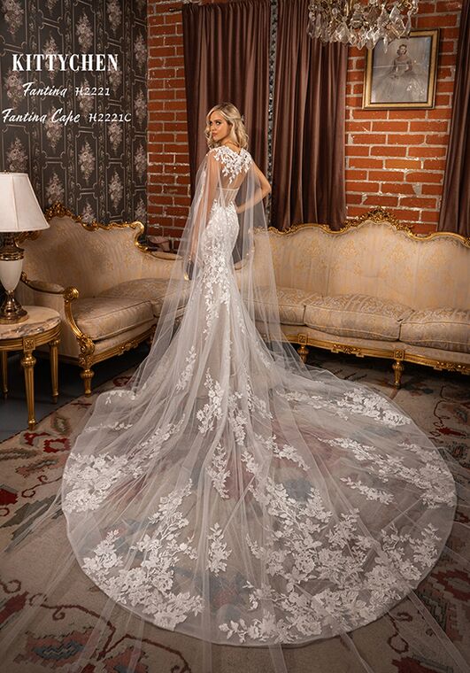 KITTY CHEN FANTINA, H2221 Fit-and-Flare Wedding Dress - 6