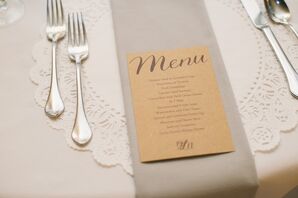 Kraft Paper with Plum Print Menu