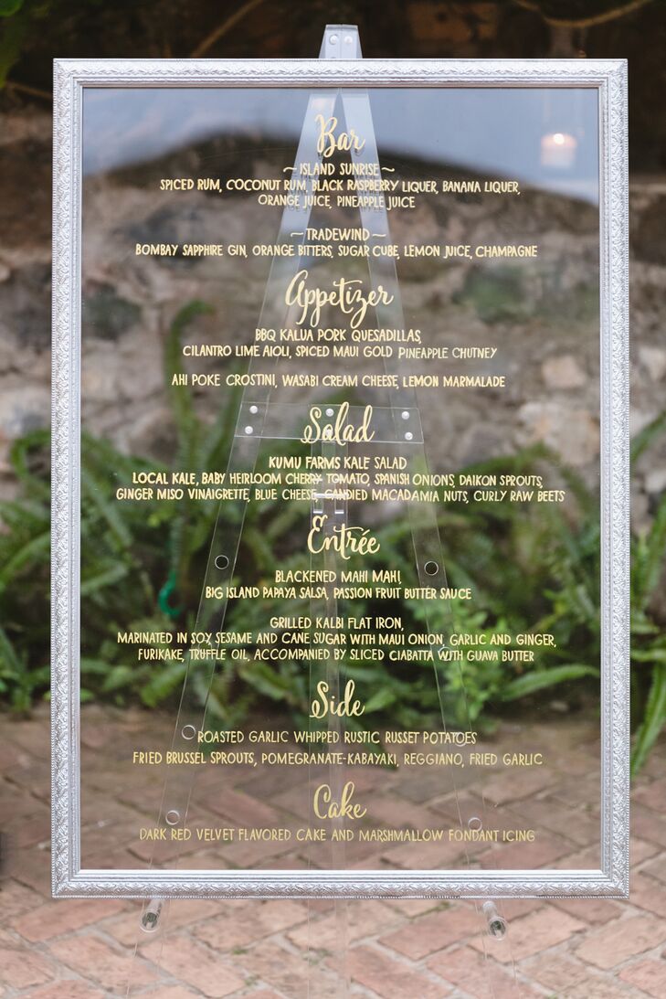 Framed Glass Menu