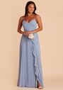 Birdy Grey Theresa Dress in Chiffon Dusty Blue V-Neck Bridesmaid Dress - thumbnail - 1