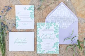 Green Floral Invitations