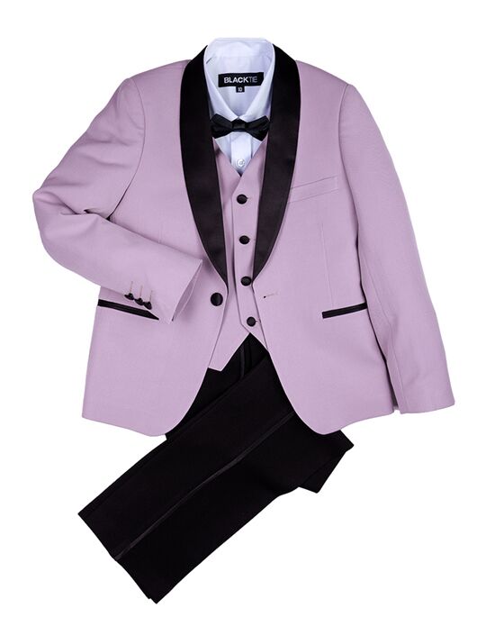 BLACKTIE "London" Kids Lavender Tuxedo (5-Piece Set) Flower Girl Dress and Ring Bearer Outfit - 1