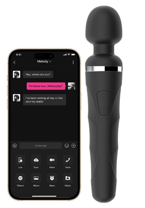 Long distance wand-style vibrator. 