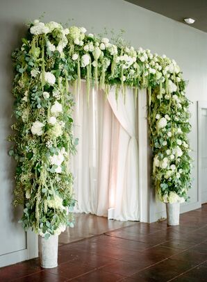 Lush Greenery, Hydrangea and Rose Archway