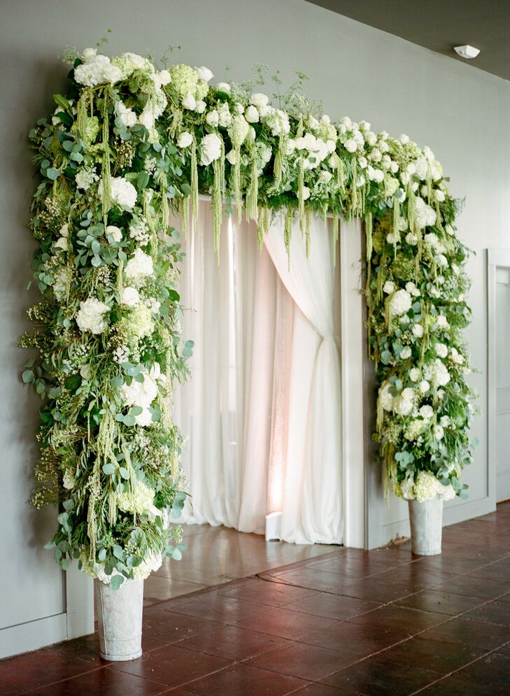 Lush Greenery, Hydrangea and Rose Archway
