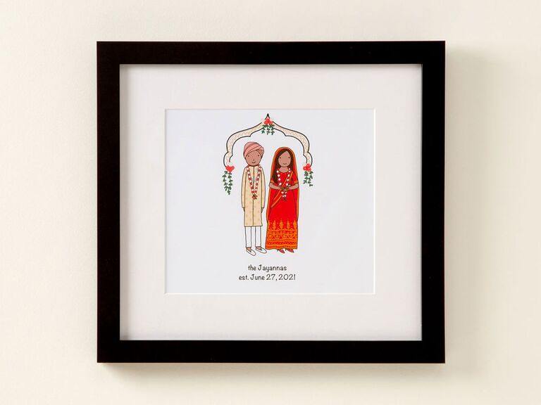 Unique wedding gift custom portrait of couple