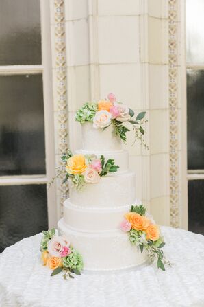 Classic Five-Tier Floral Wedding Cake