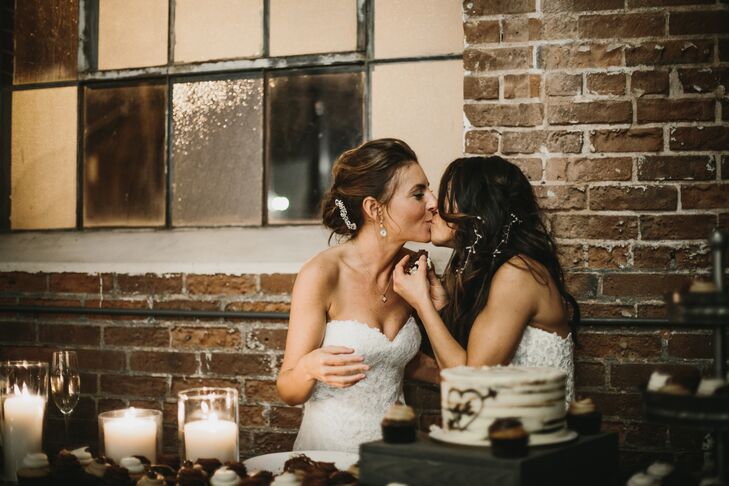Rustic Industrial Cake Cutting