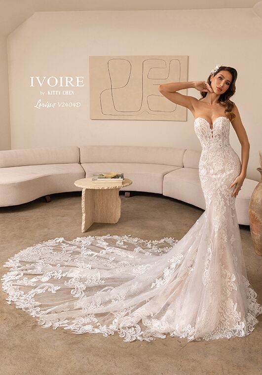 IVOIRE by KITTY CHEN LORISSA WREN, V2404 Fit-and-Flare Wedding Dress - 6