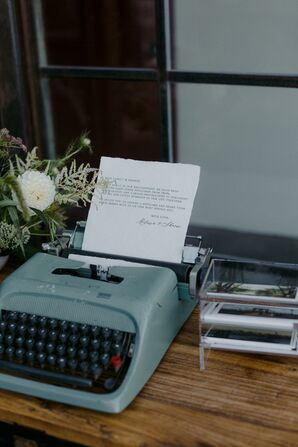 Vintage Typewriter Note From Couple, Postcard Guestbook for Guests