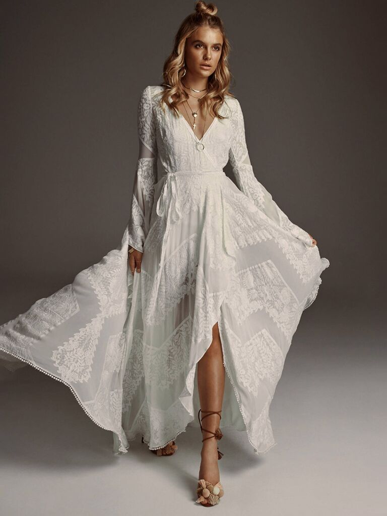 19 Bell Sleeve Wedding Dresses That Steal the Show