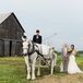 A horse and carriage added a classic, elegant touch to Kelsey's ceremony entrance at her family's farm in Lexington, Kentucky.