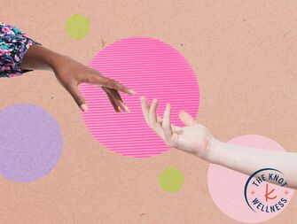 couple communicating feelings by extending their hands
