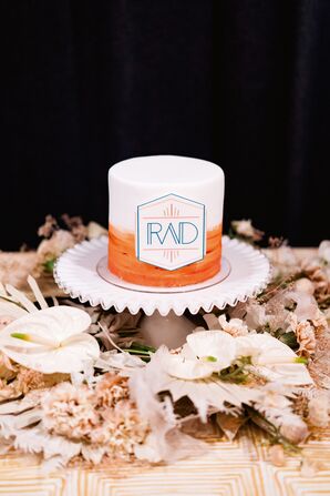 Mini Orange Ombré Wedding Cake