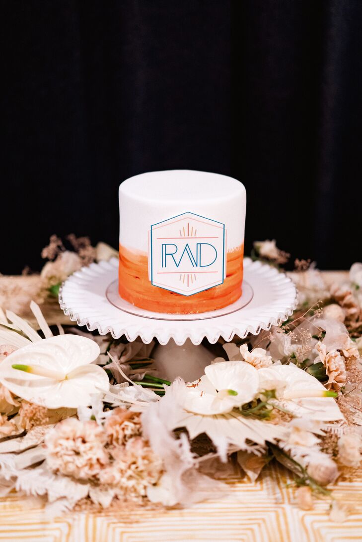 Mini Orange Ombré Wedding Cake