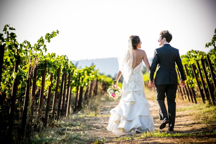 "Annadel's property is gorgeous. It has a large lawn with a huge tree and a beautiful ruin covered in vines and flowers," says Brooke. "The vineyard is actually one of the largest flower producers for the San Francisco Flower Mart, so the grounds are blooming with various florals."
