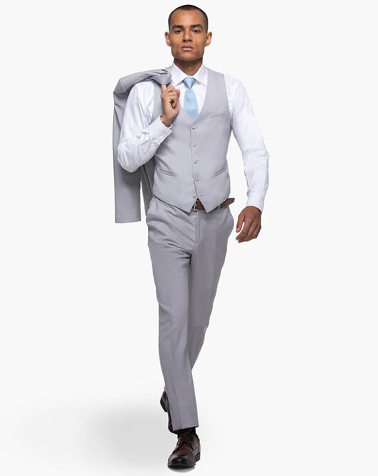 Generation Tux Cement Gray Notch Lapel Suit Gray Tuxedo - 3