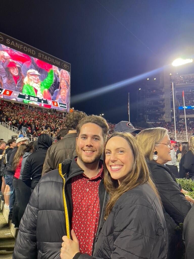 Our favorite pastime is cheering on the University of Georgia football team at Sanford Stadium. Go Dawgs!