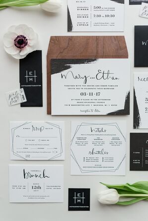 Simple, Modern Black-and-White Invitations