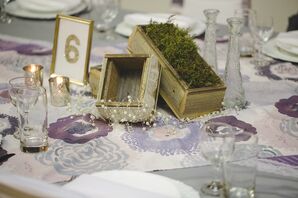 Moss-Filled Wooden Box Centerpieces