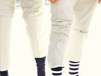 Patterned groomsmen socks for preppy wedding fashion