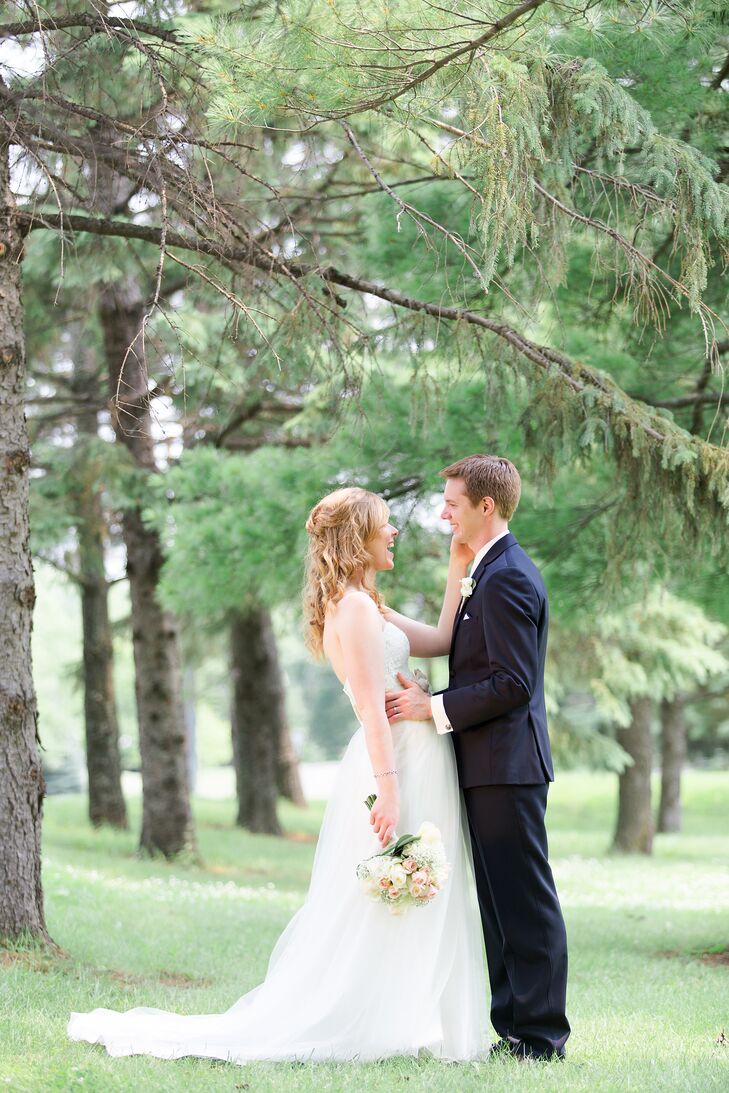 Katelyn and Ryan met for a preceremony first look next to the church.