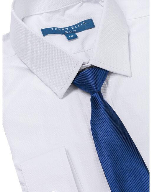 Perry Ellis "Noah" Kids Royal Blue Suit (5-Piece Set) Flower Girl Dress and Ring Bearer Outfit - 6