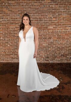 Essense of Australia D3763 plus Column Wedding Dress