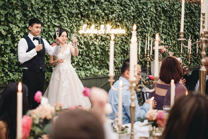Reception Toasts at Planterra Conservatory in Detroit, Michigan