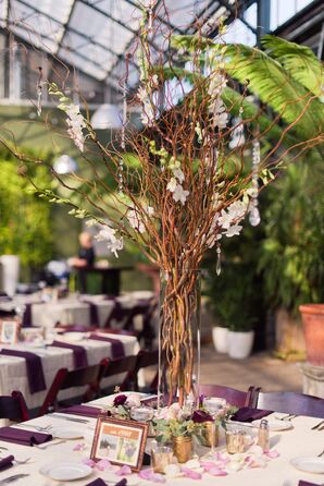 Wood Centerpiece with Crystal Accents