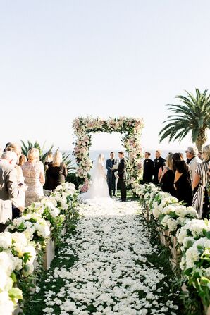 Floral Chuppah at Luxurious Bel-Air Bay Club Wedding in California