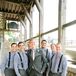 Navy and White Gingham-Checkered Groomsmen Shirts