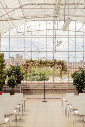 Wedding Arch at Open, Airy Ceremony at Downtown Market in Grand Rapids, Michigan