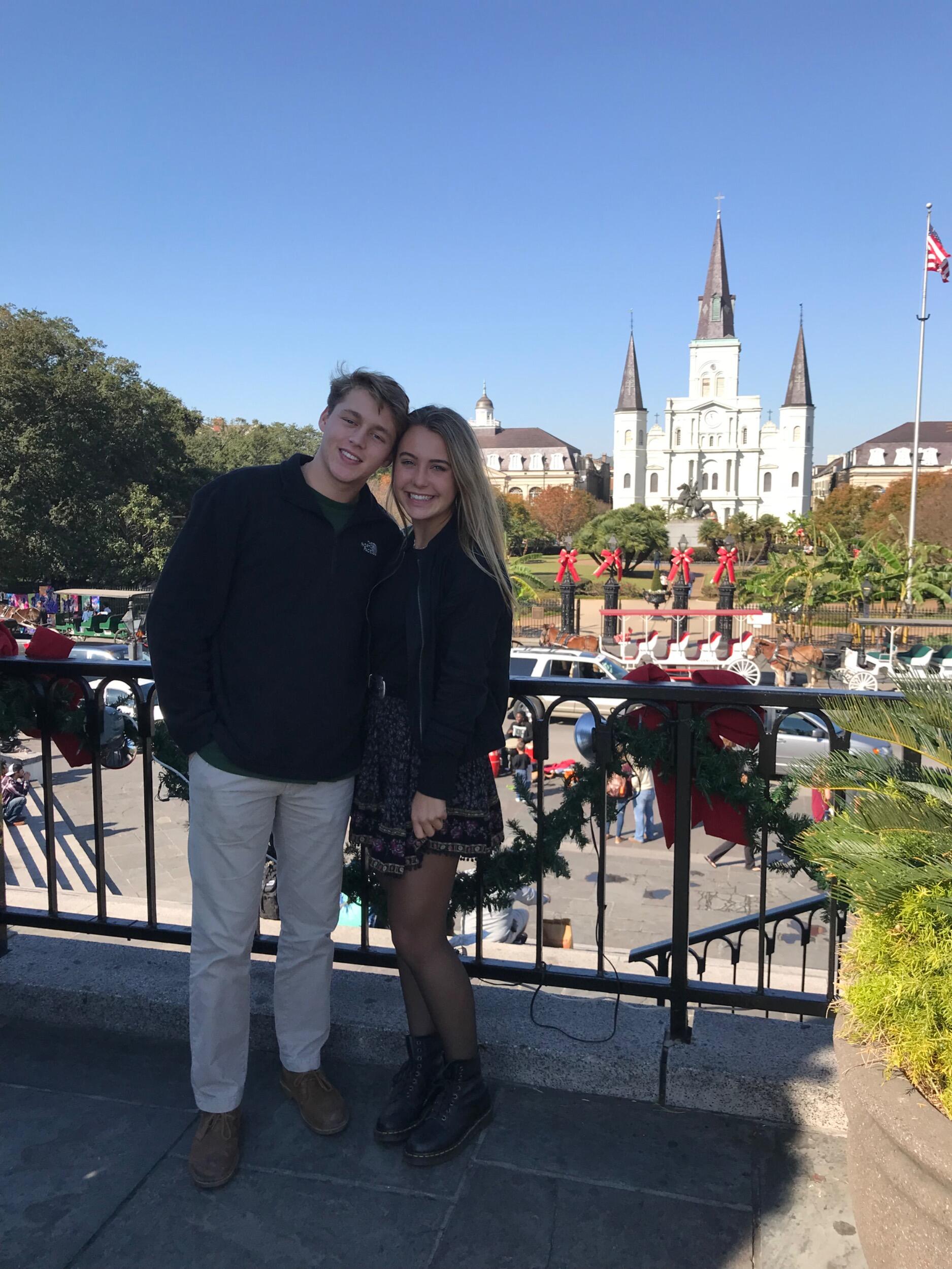 Young and in love! A few weeks into dating, Grant was on a family trip to Orlando and we were being so dramatic about missing each other that he actually asked his parents if he could fly home early just to see me. I drove to the New Orleans airport to pick him up, and we spent the day eating beignets and wandering the French Quarter like a couple of lovesick teenagers — because, well, we were. I think we were 18 and 19 here?! So crazy.