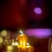 Gold Pillar Candles and Framed Table Numbers