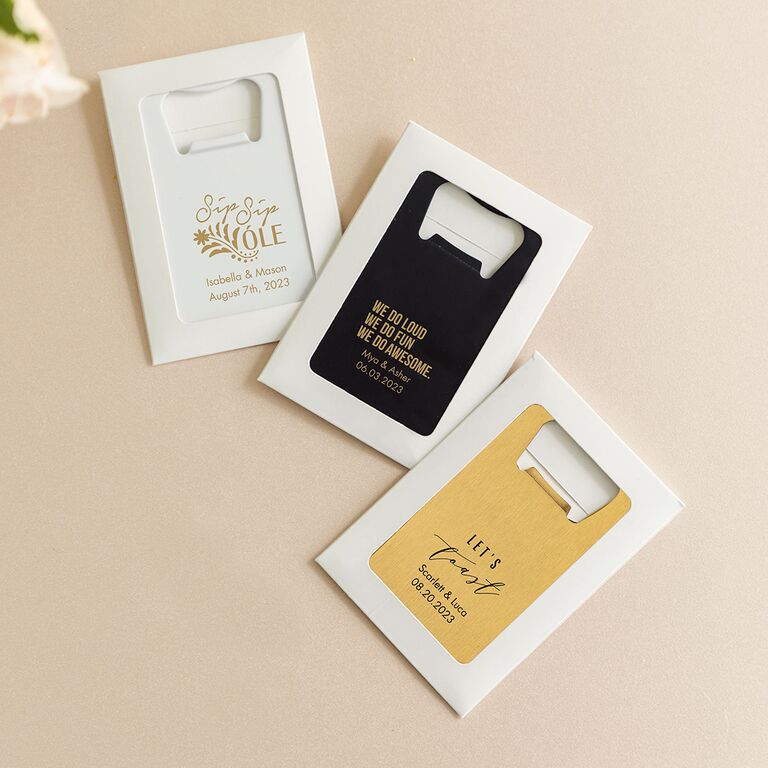 Custom bottle opener wedding favors