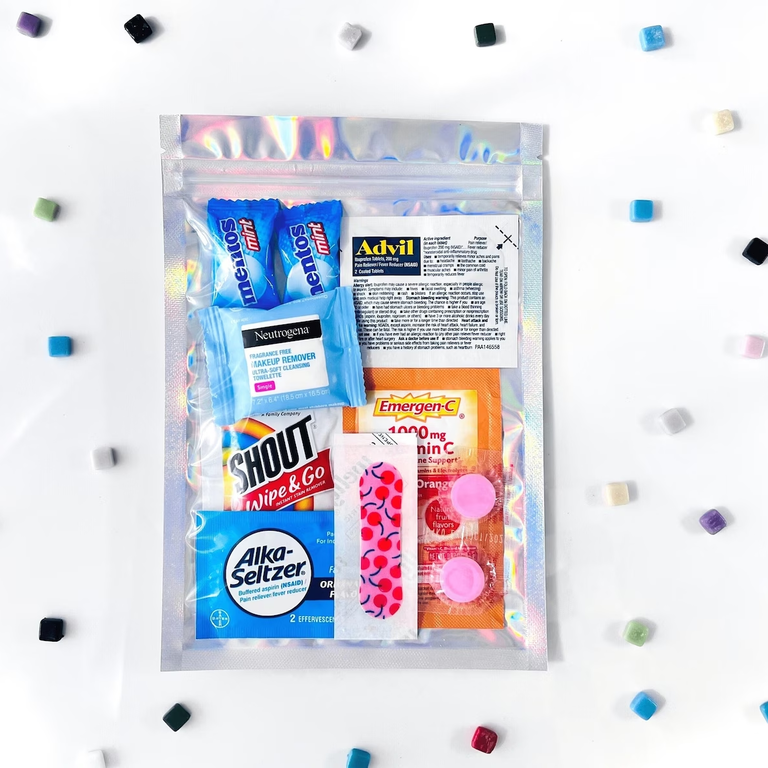 Holographic hangover kit for your wedding guests