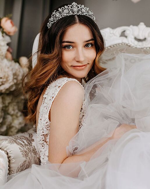 AW Bridal AW BRIDAL Tiaras and Crowns for Women, Queen Crown - Crystal Wedding Tiara Princess Headband for Pageant Prom Birthday Hair Accessories, Silver Silver Tiara - 7