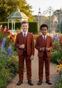 BLACKTIE "Liam" Rust Suit (5-Piece Set) Flower Girl Dress and Ring Bearer Outfit - thumbnail - 1