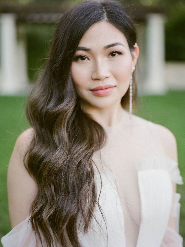 70s themed wedding long loose waves