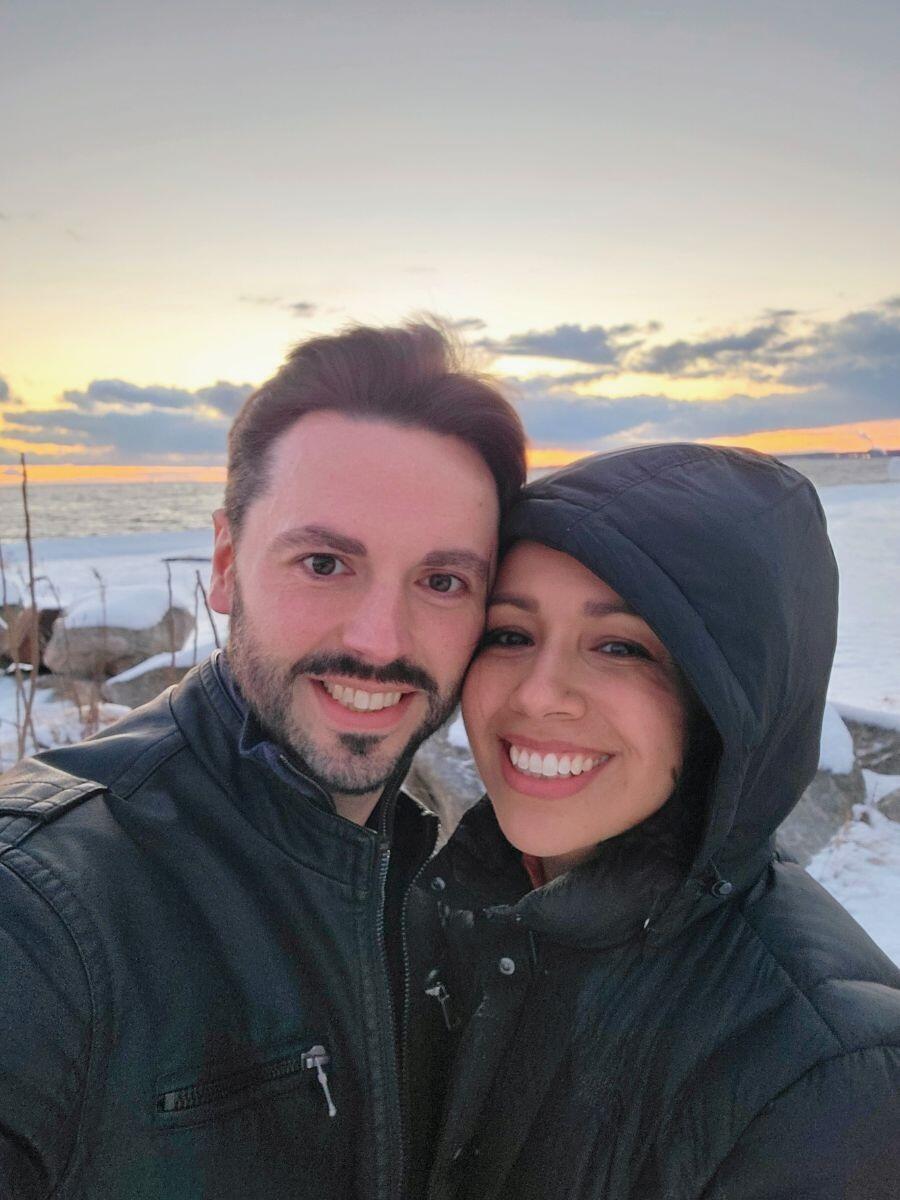 Celebrating one year of happiness by recreating the picture from our first date! 