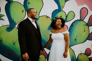 Bride and Groom at Wedding at Succulent Native in Austin, Texas