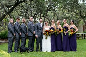 Purple and Gray Fall Wedding Party