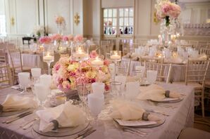Romantic Pink and Ivory Reception Decor